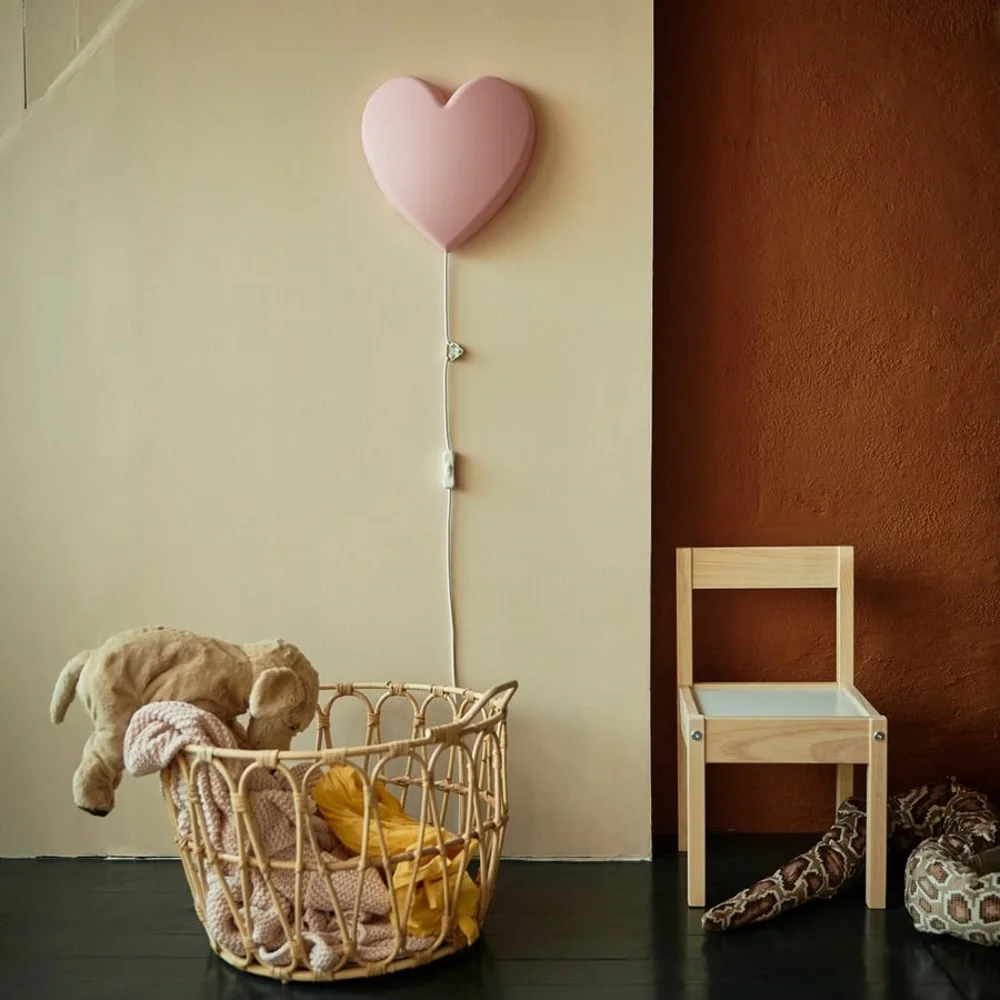 NIP IKEA UPPLYST LED Wall Lamp Heart Pink NEW